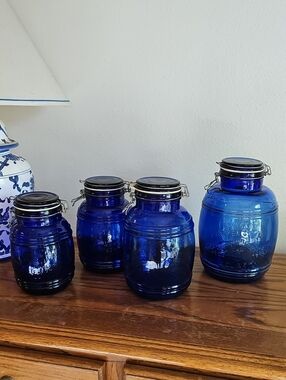 Vintage Cracker Barrel Style Canasters 4 Qt, 3 Qt, 2 Qt And 1 1/2 Qt Tote 5